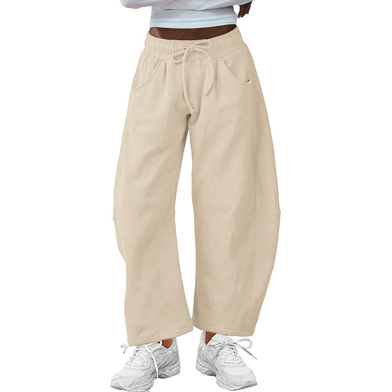Women's Baggy Wide Leg Sweatpants with Drawstring Waist and Pockets - Seldom Seen Styles