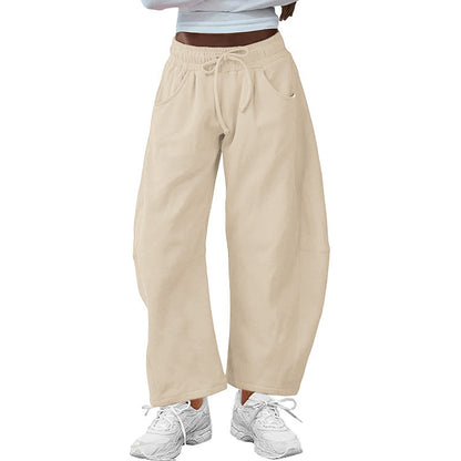 Women's Baggy Wide Leg Sweatpants with Drawstring Waist and Pockets