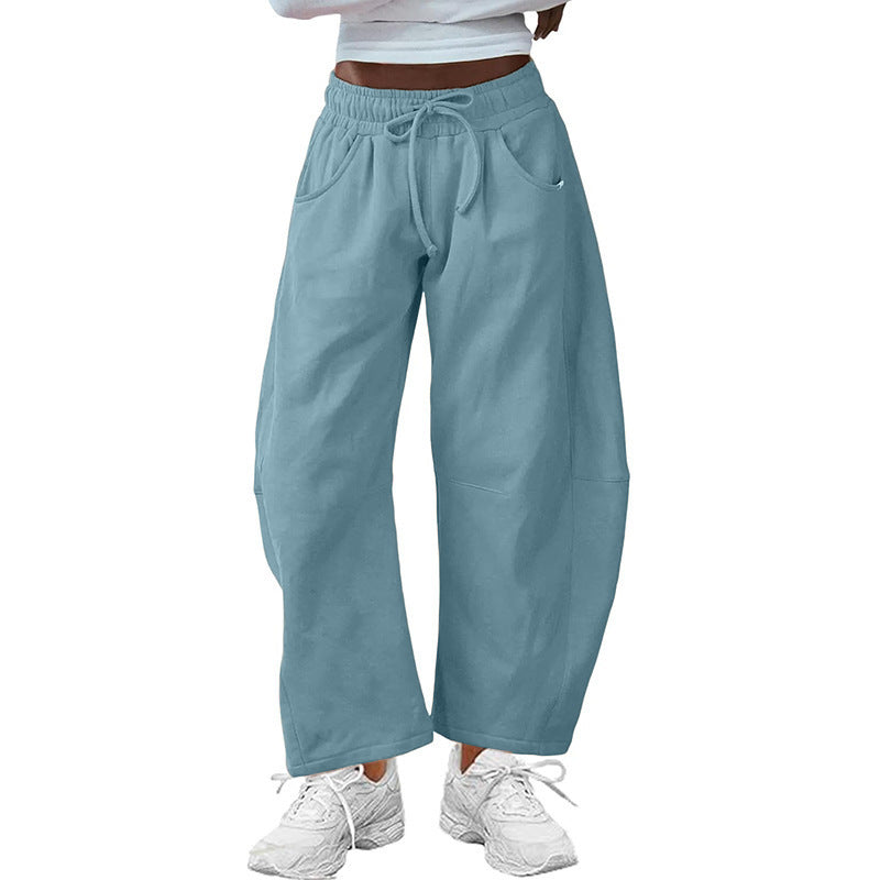 Women's Baggy Wide Leg Sweatpants with Drawstring Waist and Pockets - Seldom Seen Styles