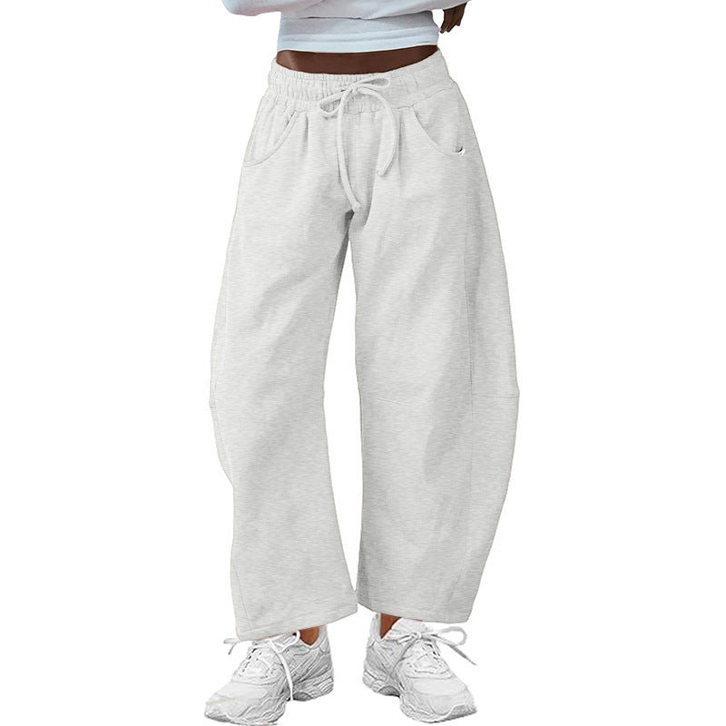 Women's Baggy Wide Leg Sweatpants with Drawstring Waist and Pockets - Seldom Seen Styles