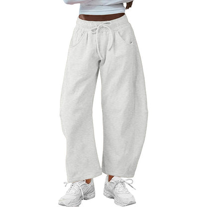 Women's Baggy Wide Leg Sweatpants with Drawstring Waist and Pockets