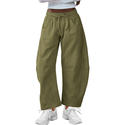Women's Baggy Wide Leg Sweatpants with Drawstring Waist and Pockets