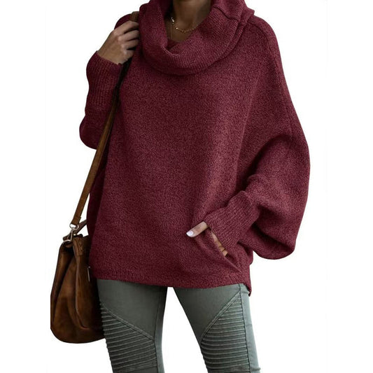 Women's Batwing Cowl Neck Sweater with Pocket - Seldom Seen Styles