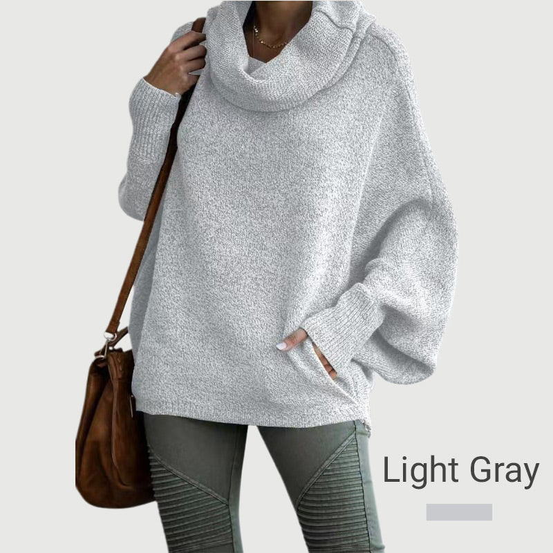 Women's Batwing Cowl Neck Sweater with Pockets - Seldom Seen Styles