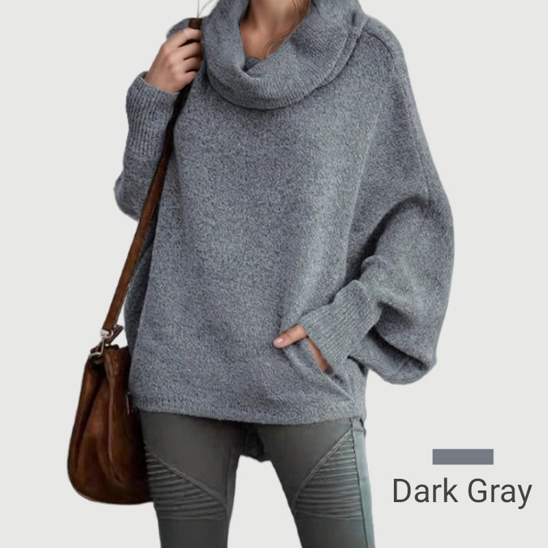 Women's Batwing Cowl Neck Sweater with Pockets - Seldom Seen Styles