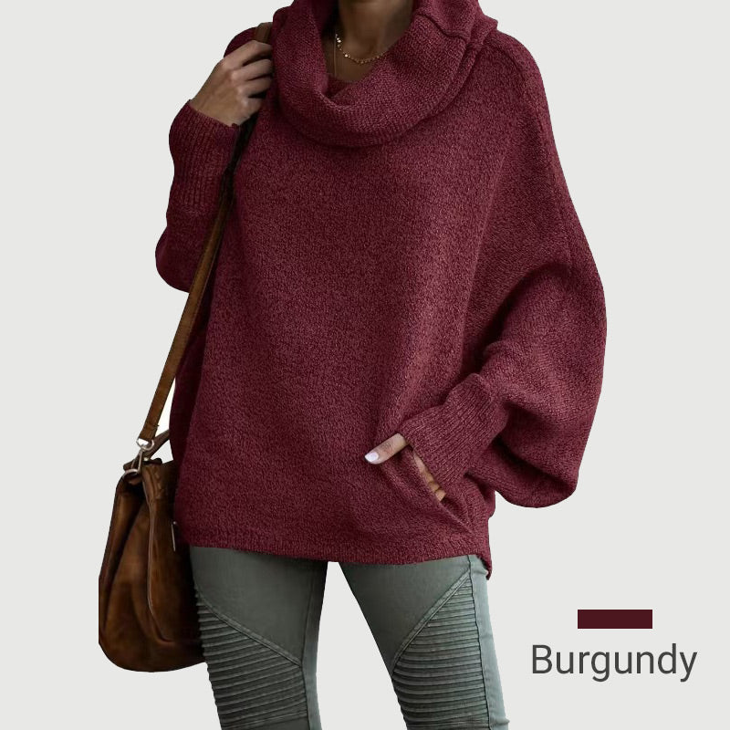 Women's Batwing Cowl Neck Sweater with Pockets - Seldom Seen Styles