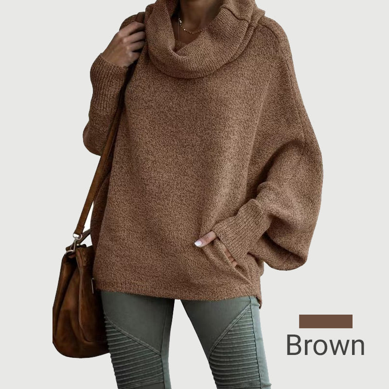 Women's Batwing Cowl Neck Sweater with Pockets - Seldom Seen Styles