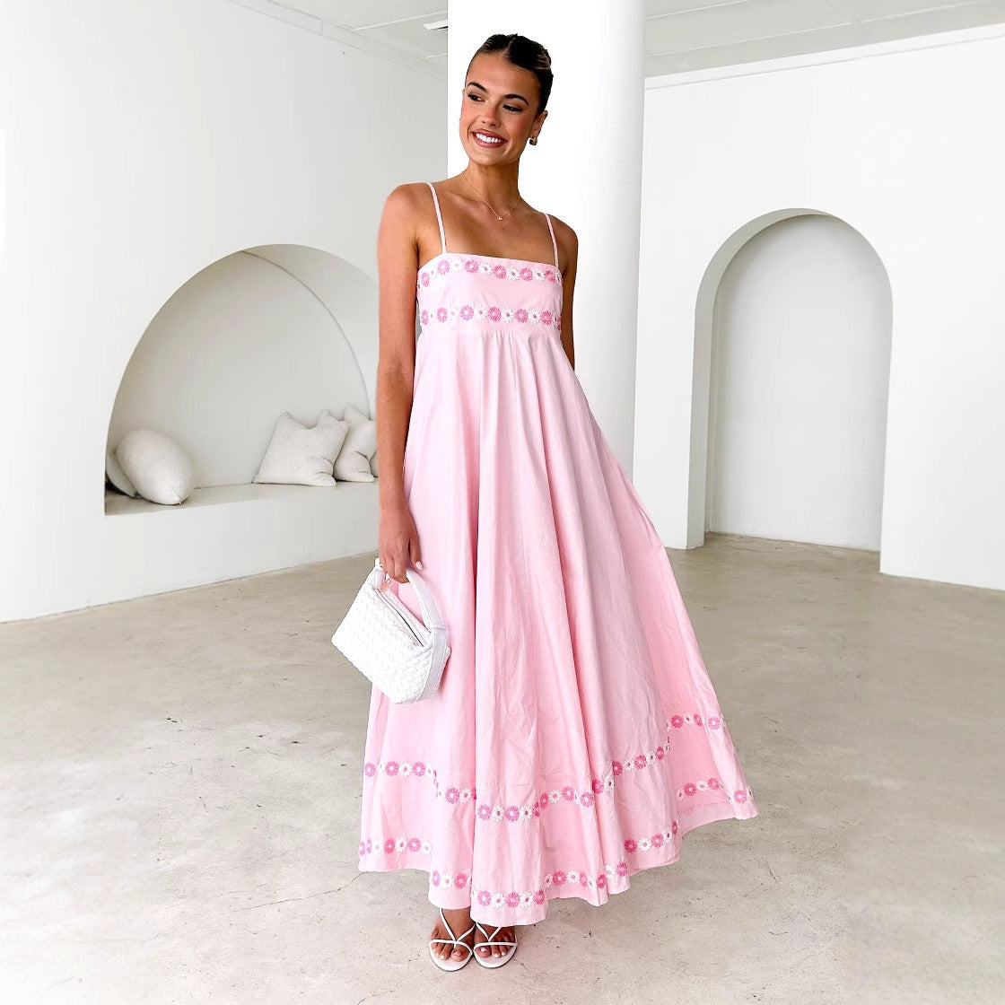 Women's Beautiful Suspender Dress Printed Long Dresses - Seldom Seen Styles