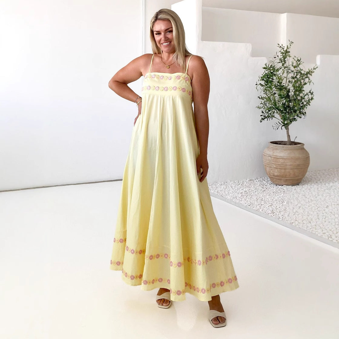 Women's Beautiful Suspender Dress Printed Long Dresses - Seldom Seen Styles