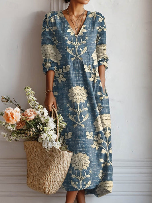 Women's Blue Harbor Comfort Maxi Dress Lightweight Breathable Relaxed Silhouette Casual Everyday Coastal Style Dress Plus Size S-4XL - Seldom Seen Styles