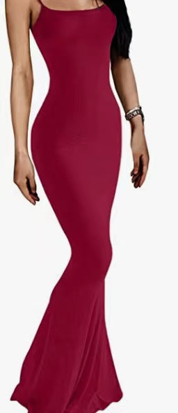 Women's Bodycon Maxi Dress Spaghetti Strap Mermaid Dress Slim Fit Sleeveless Evening Dress - Seldom Seen Styles