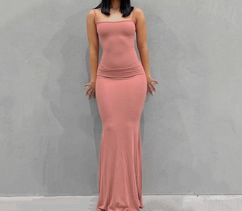 Women's Bodycon Maxi Dress Spaghetti Strap Mermaid Dress Slim Fit Sleeveless Evening Dress - Seldom Seen Styles