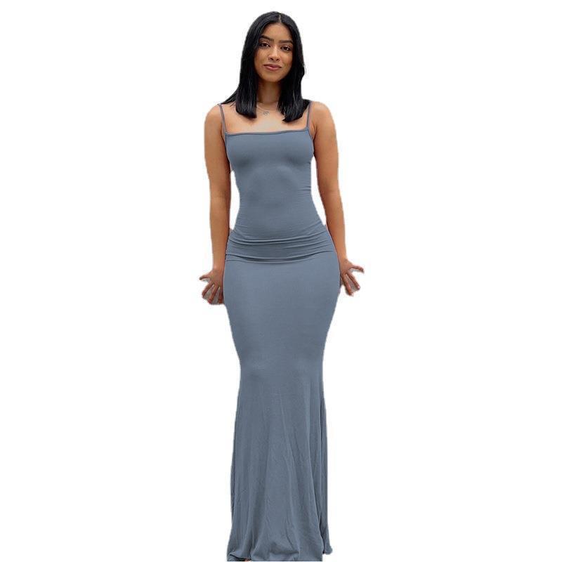 Women's Bodycon Maxi Dress Spaghetti Strap Slim Fit Lounge Dress Casual Sleeveless Dress - Seldom Seen Styles