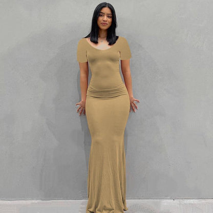 Women's Bodycon Maxi Dress Spaghetti Strap Slim Fit Lounge Dress Casual Sleeveless Dress