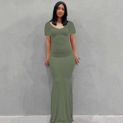 Women's Bodycon Maxi Dress Spaghetti Strap Slim Fit Lounge Dress Casual Sleeveless Dress