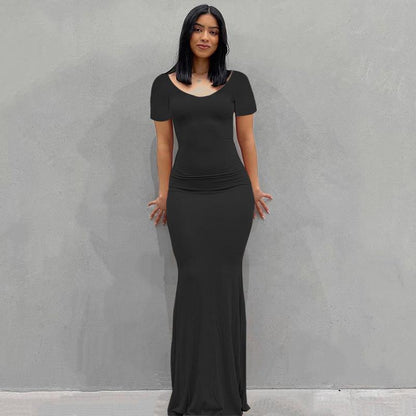 Women's Bodycon Maxi Dress Spaghetti Strap Slim Fit Lounge Dress Casual Sleeveless Dress