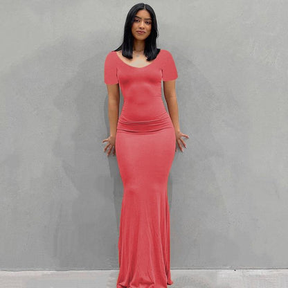 Women's Bodycon Maxi Dress Spaghetti Strap Slim Fit Lounge Dress Casual Sleeveless Dress