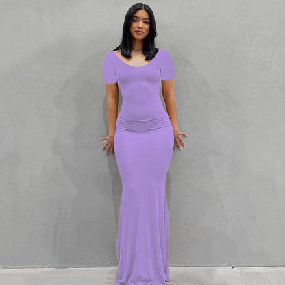 Women's Bodycon Maxi Dress Spaghetti Strap Slim Fit Lounge Dress Casual Sleeveless Dress
