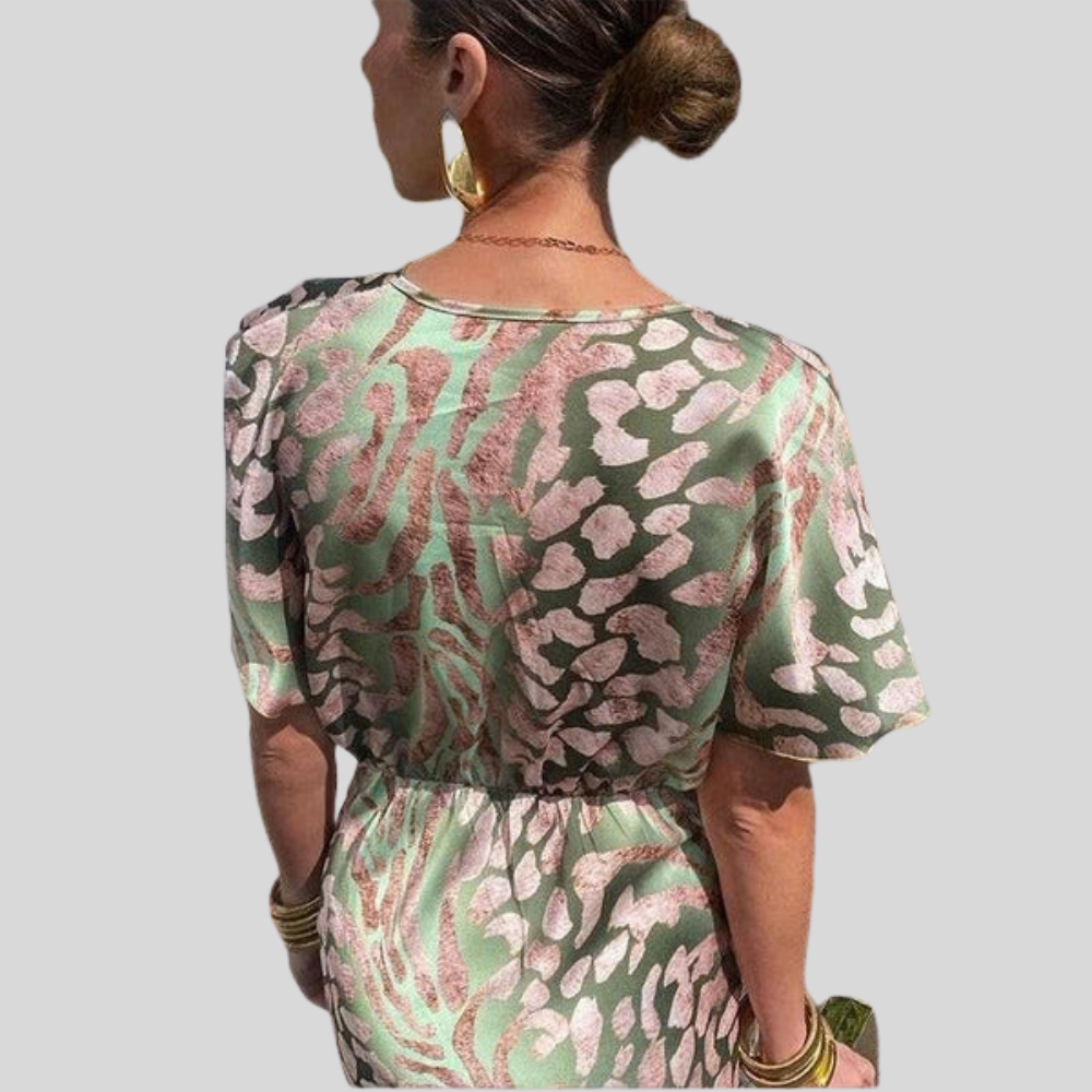 Women's Brown Graceful V Neck Maxi Dress Elegant Flowing Silhouette Lightweight Occasion Dress for Brunch Wedding Guest Evening Party Plus Size S-3XL - Seldom Seen Styles