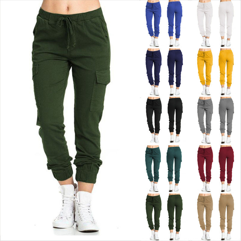 Women's Cargo Jogger Camo Pants with Pockets High Waist Slim Casual Tapered Camouflage Combat Hiking Pants - Seldom Seen Styles