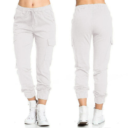 Women's Cargo Jogger Camo Pants with Pockets High Waist Slim Casual Tapered Camouflage Combat Hiking Pants