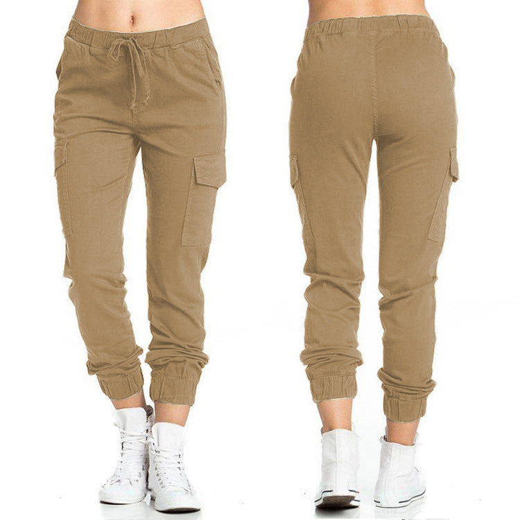 Women's Cargo Jogger Camo Pants with Pockets High Waist Slim Casual Tapered Camouflage Combat Hiking Pants - Seldom Seen Styles