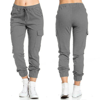 Women's Cargo Jogger Camo Pants with Pockets High Waist Slim Casual Tapered Camouflage Combat Hiking Pants
