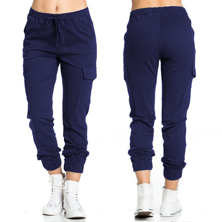 Women's Cargo Jogger Camo Pants with Pockets High Waist Slim Casual Tapered Camouflage Combat Hiking Pants - Seldom Seen Styles