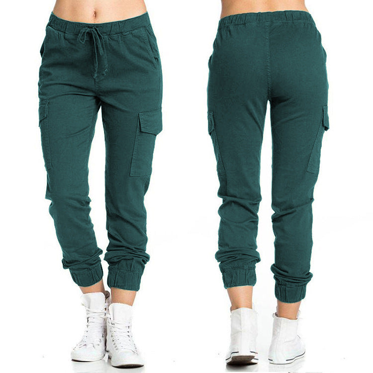Women's Cargo Jogger Camo Pants with Pockets High Waist Slim Casual Tapered Camouflage Combat Hiking Pants - Seldom Seen Styles