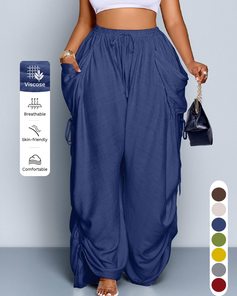 Women's Casual Loose-Fit Wide Leg Pants, All-Season Woven Fabric, Daily Commute - Seldom Seen Styles