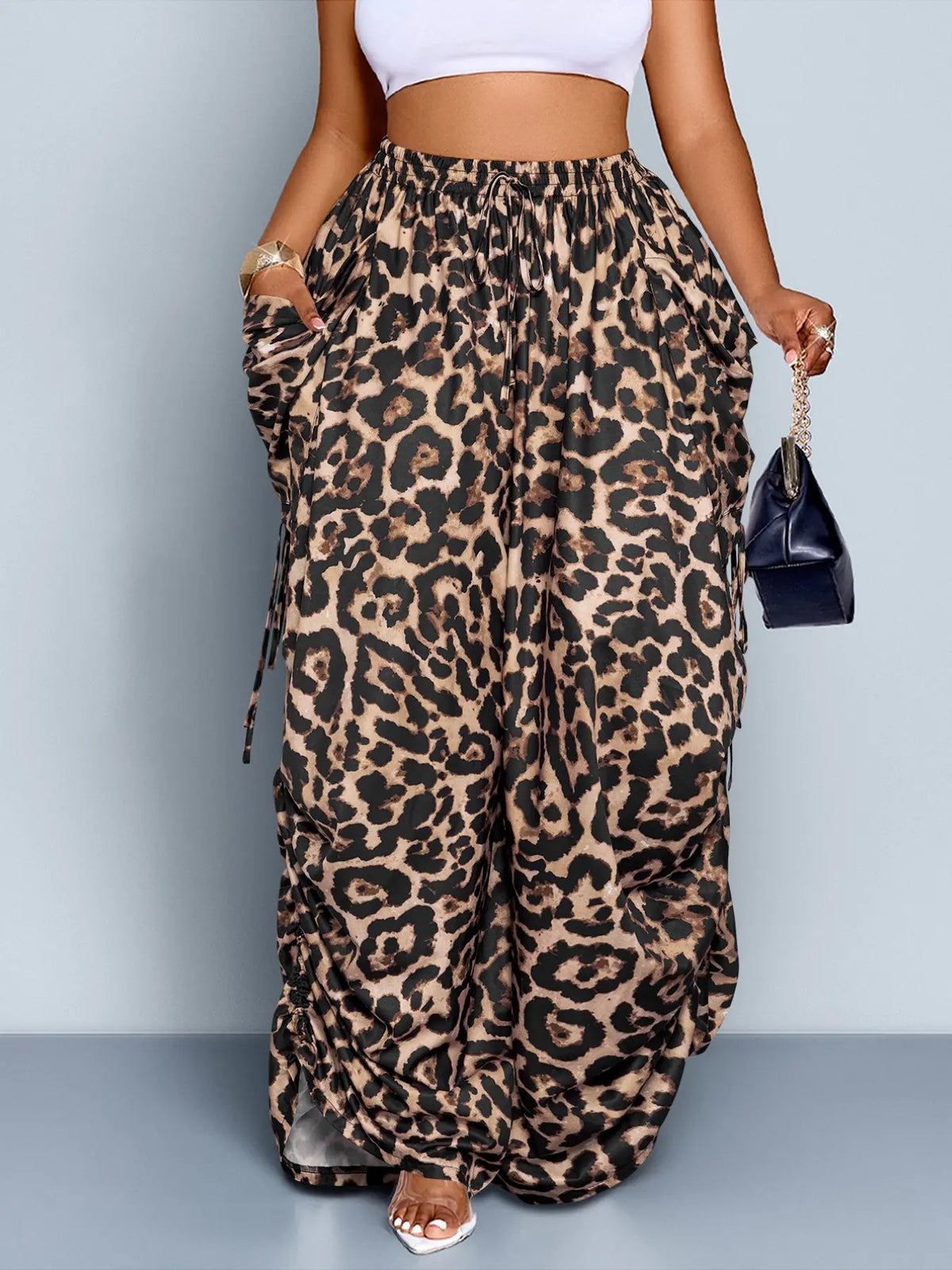 Women's Casual Loose-Fit Wide Leg Pants, All-Season Woven Fabric, Daily Commute - Seldom Seen Styles