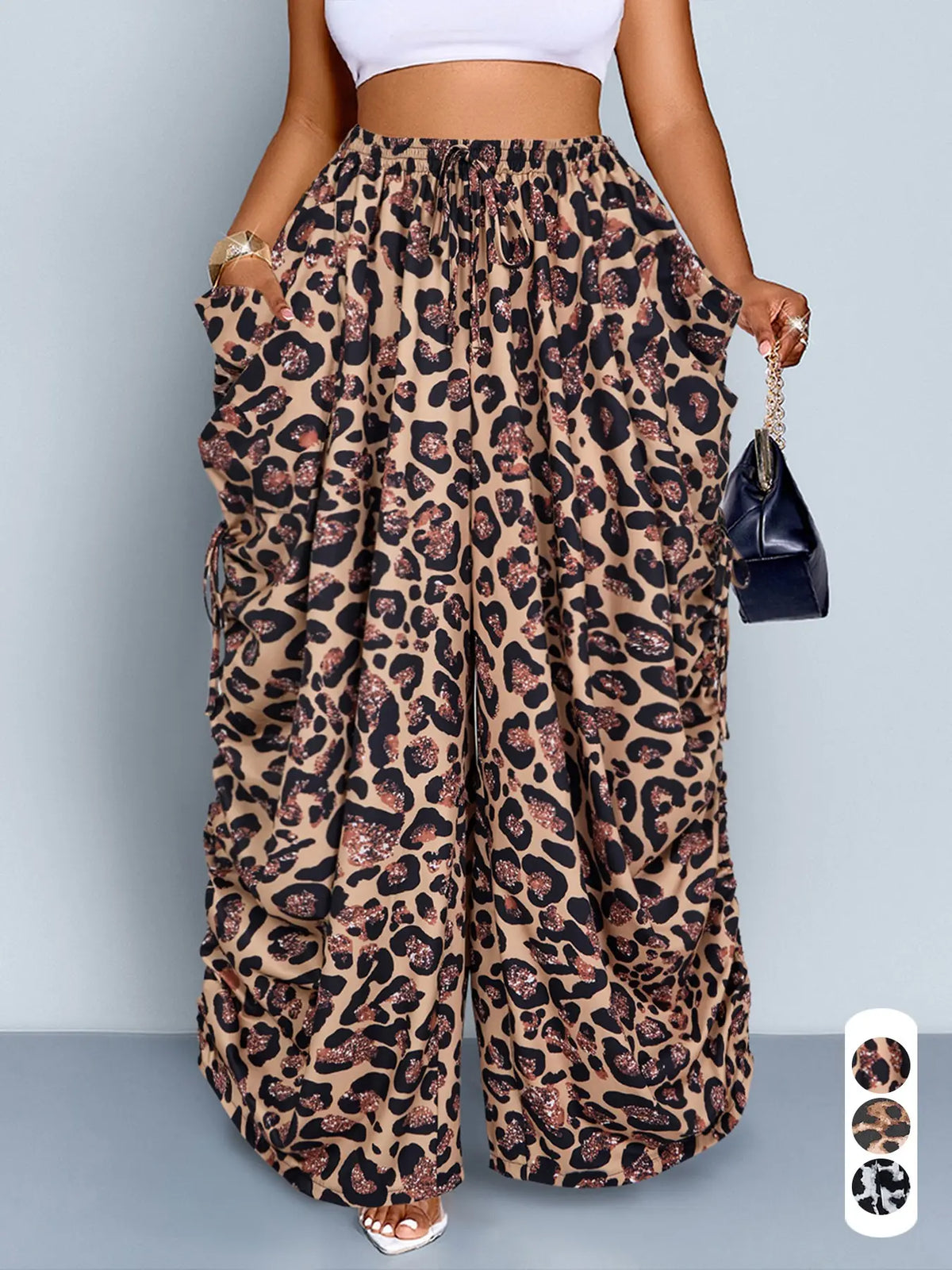 Women's Casual Loose-Fit Wide Leg Pants, All-Season Woven Fabric, Daily Commute - Seldom Seen Styles