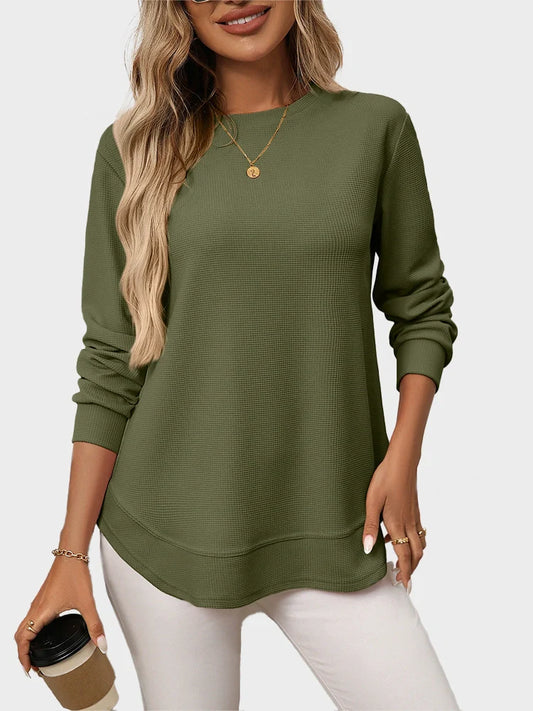 Women’s Casual Oversized Waffle Knit Shirt - Seldom Seen Styles