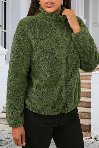 Veste Cardigan ample et décontractée en peluche chaude à manches longues pour femme