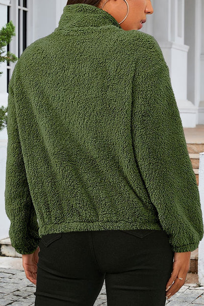 Veste Cardigan ample et décontractée en peluche chaude à manches longues pour femme