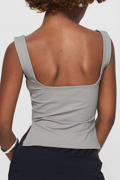 T-shirt débardeur dos nu décontracté pour femme