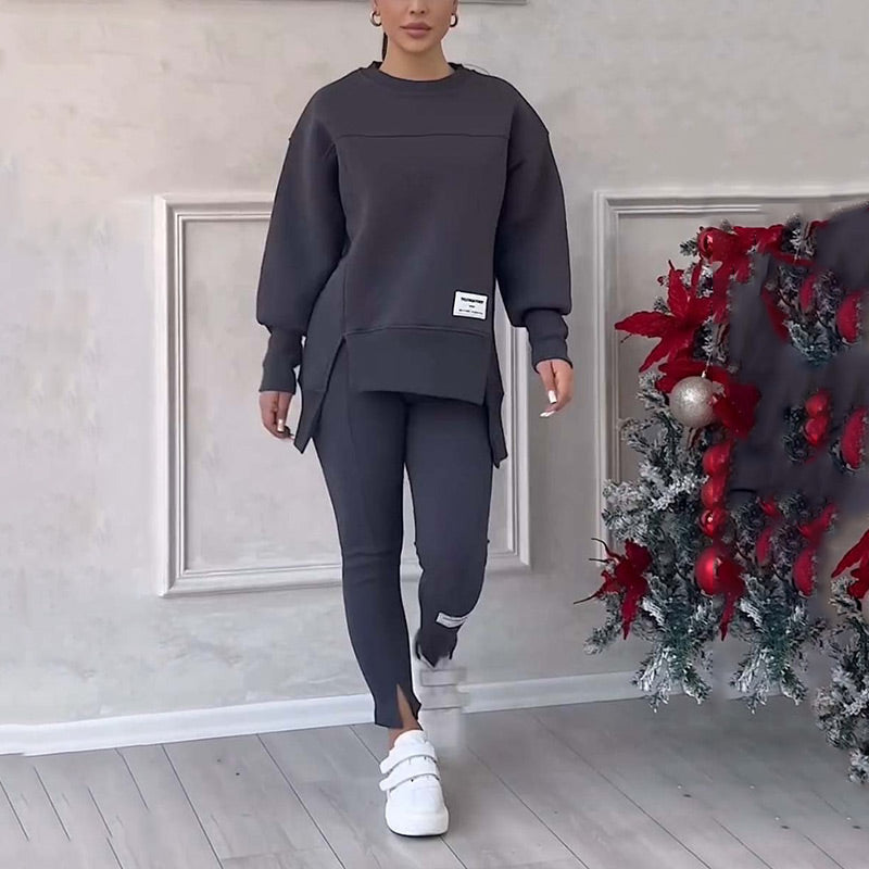 Women's Casual Sweatshirt Leggings Set - Seldom Seen Styles