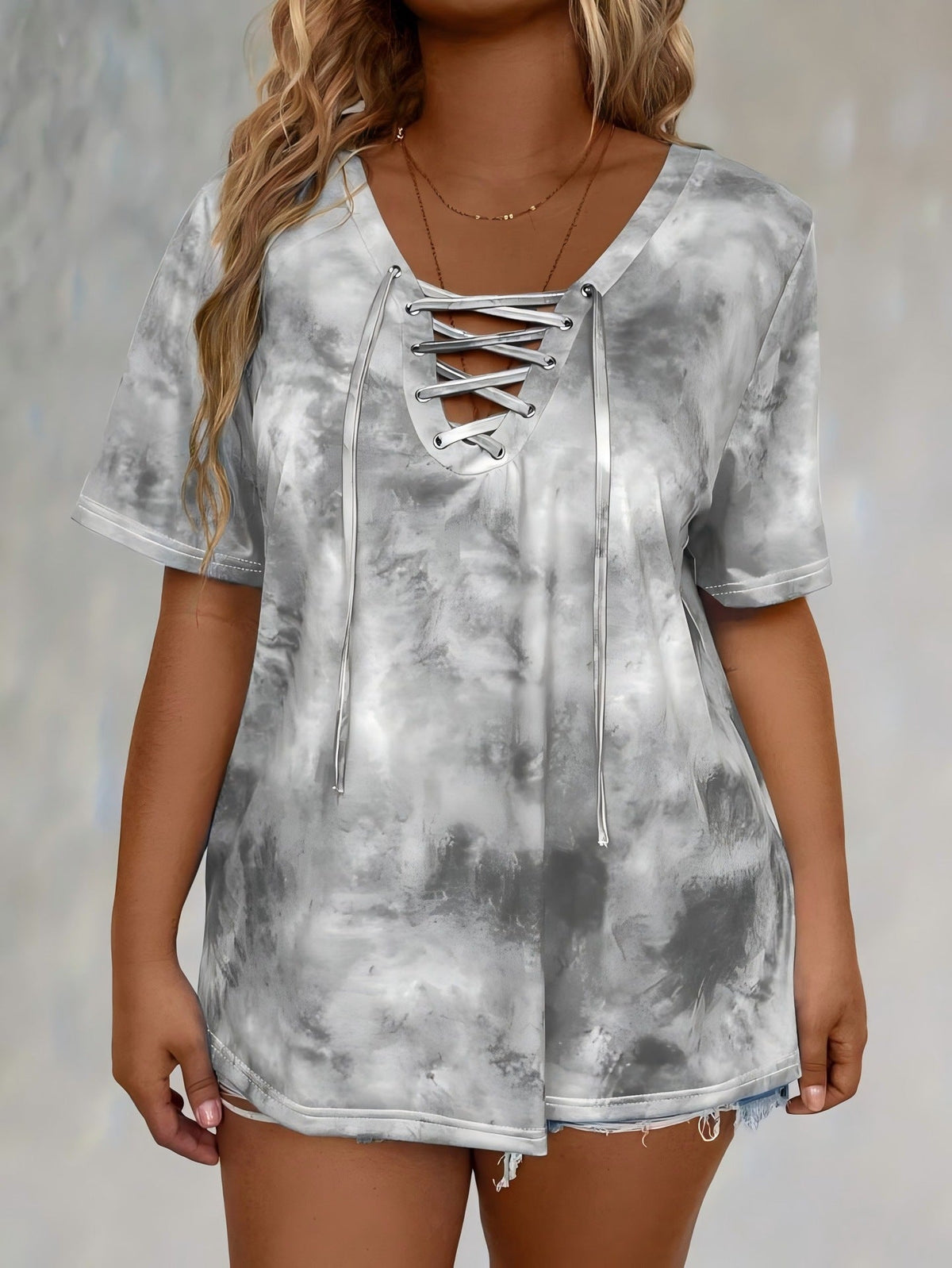 Women's Chiffon V Neck Belted Button Down Shirt Casual Elegant Summer Blouse Top