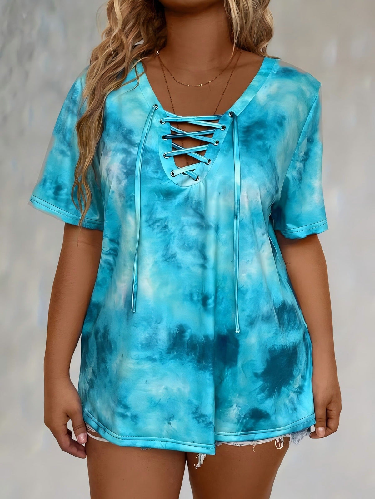 Women's Chiffon V Neck Belted Button Down Shirt Casual Elegant Summer Blouse Top
