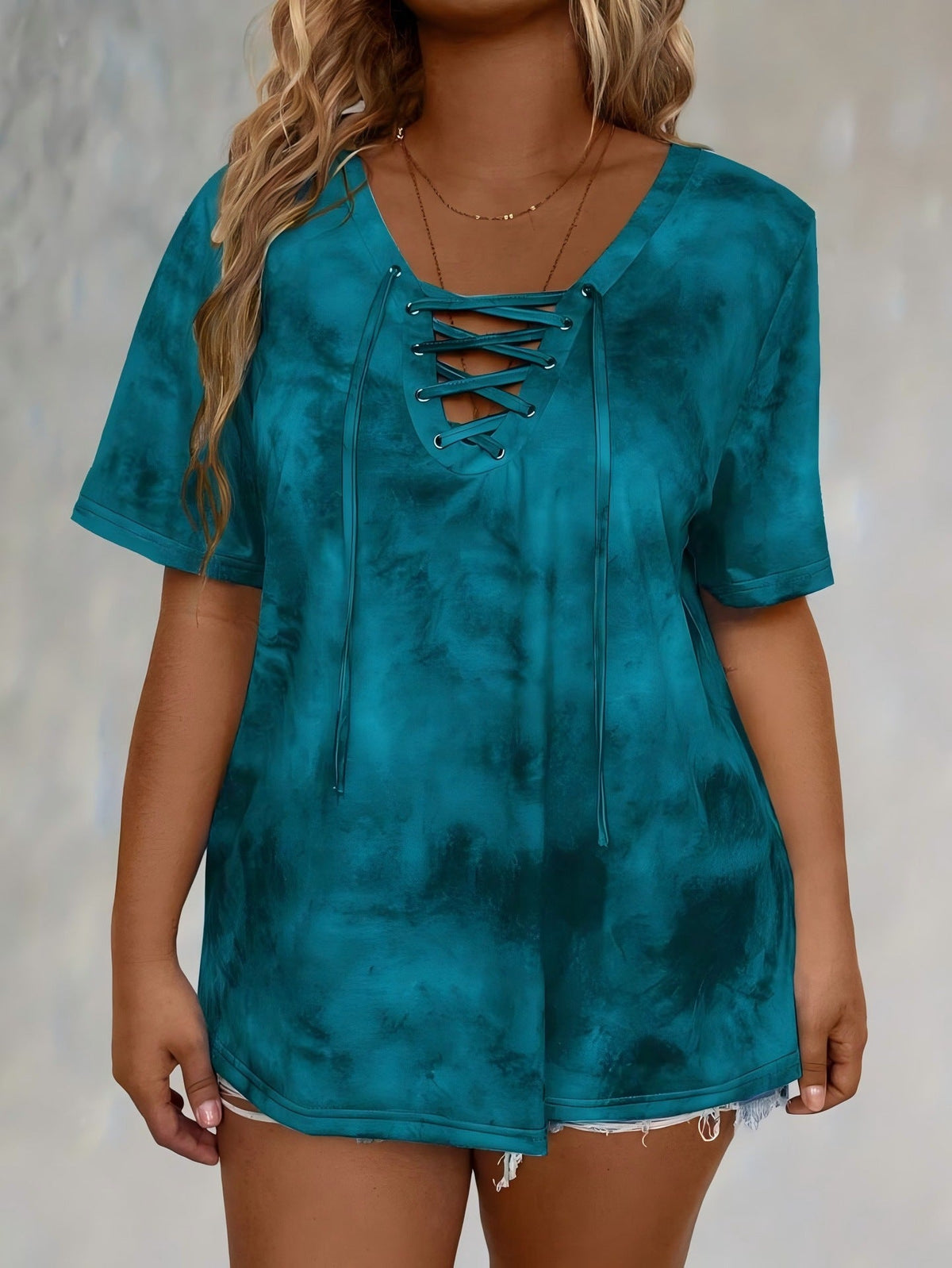 Women's Chiffon V Neck Belted Button Down Shirt Casual Elegant Summer Blouse Top