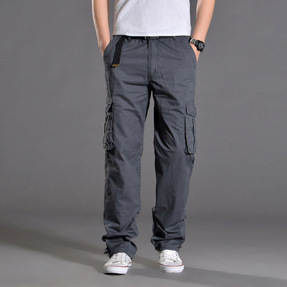 Women's Cotton Cargo Pants Multi-Pocket Straight Leg Casual Trousers Summer Outdoor Vacation Outfit