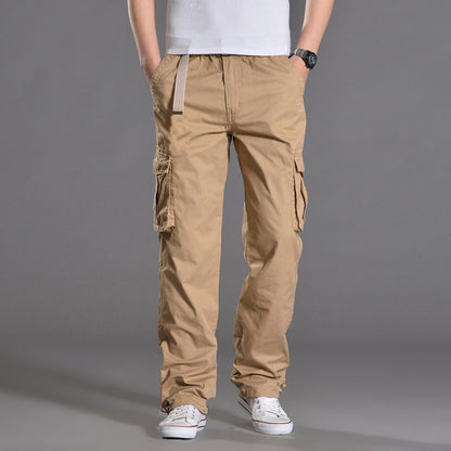 Women's Cotton Cargo Pants Multi-Pocket Straight Leg Casual Trousers Summer Outdoor Vacation Outfit