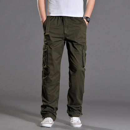Women's Cotton Cargo Pants Multi-Pocket Straight Leg Casual Trousers Summer Outdoor Vacation Outfit