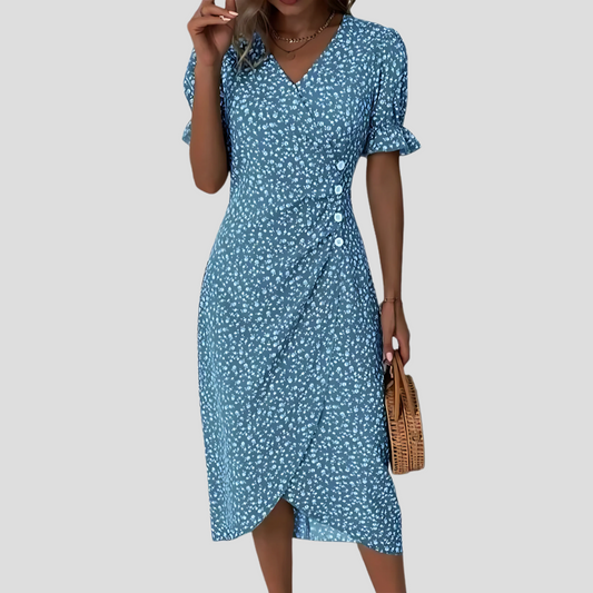 Women’s Elegant Floral Midi Dress - Seldom Seen Styles
