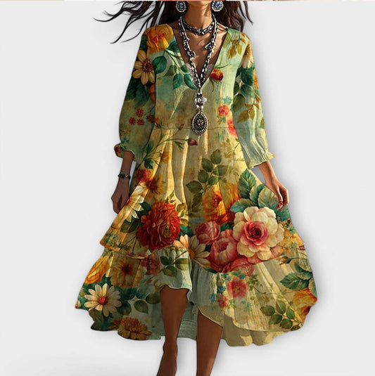 Women's Essential Elegant Dress - Versatile Casual Vintage Charm Midi Dress for Women, Day to Night Comfortable Polished Look Dress Plus Size S-3XL - Seldom Seen Styles