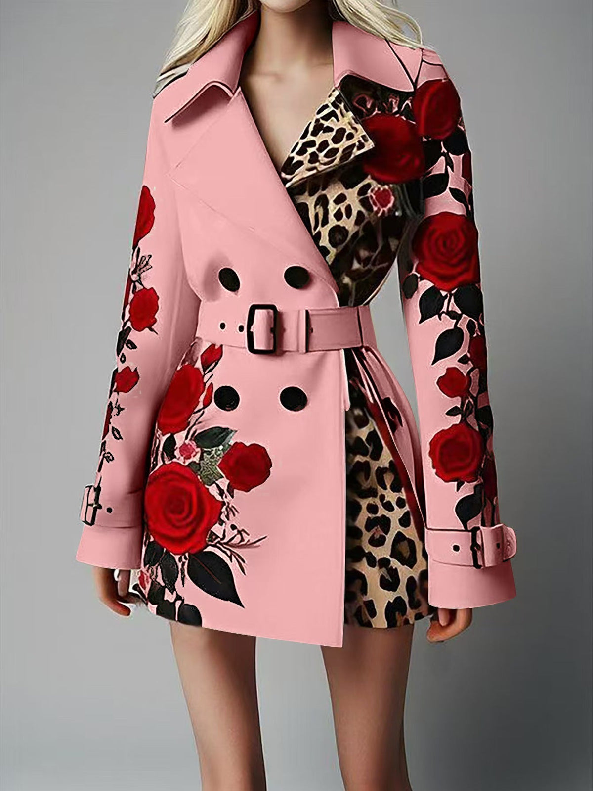 Women's Fashion Temperament Printed Turn-down Collar Coats - Seldom Seen Styles