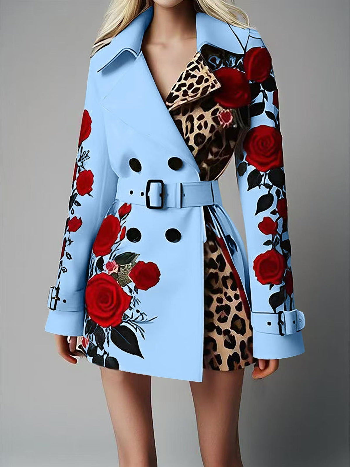 Women's Fashion Temperament Printed Turn-down Collar Coats - Seldom Seen Styles