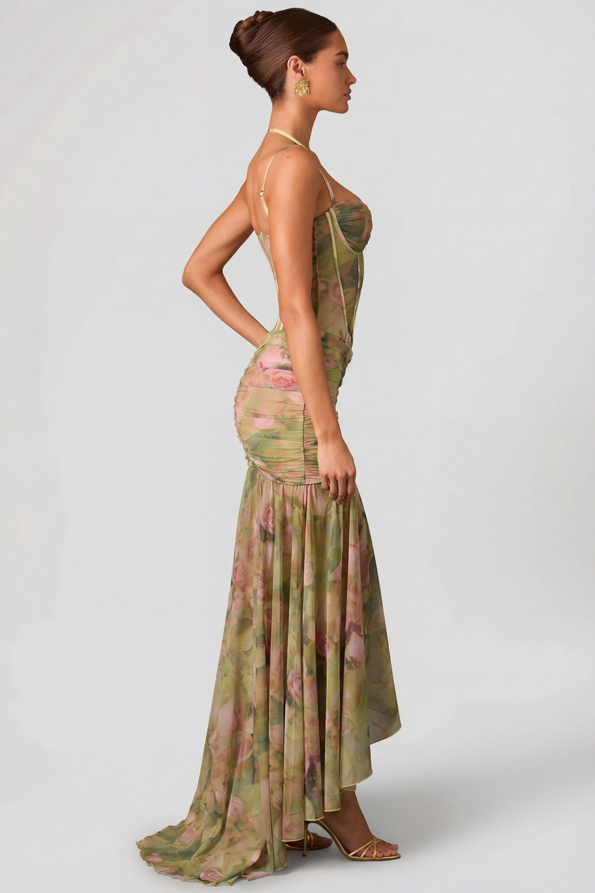 Women's Floral Maxi Dress | Elegant Halter Corset Evening & Wedding Guest Dress - Seldom Seen Styles