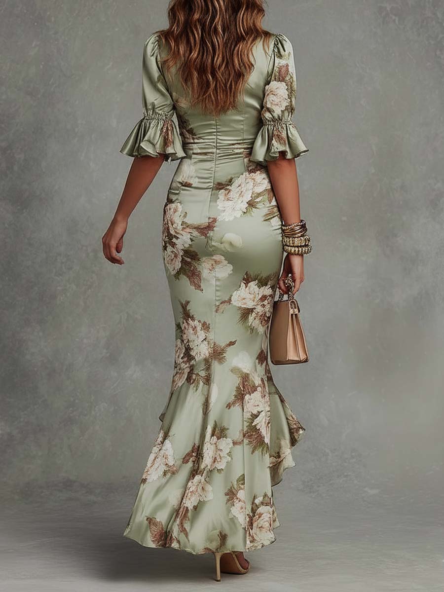 Women's Floral Maxi Dress V-Neck - Seldom Seen Styles