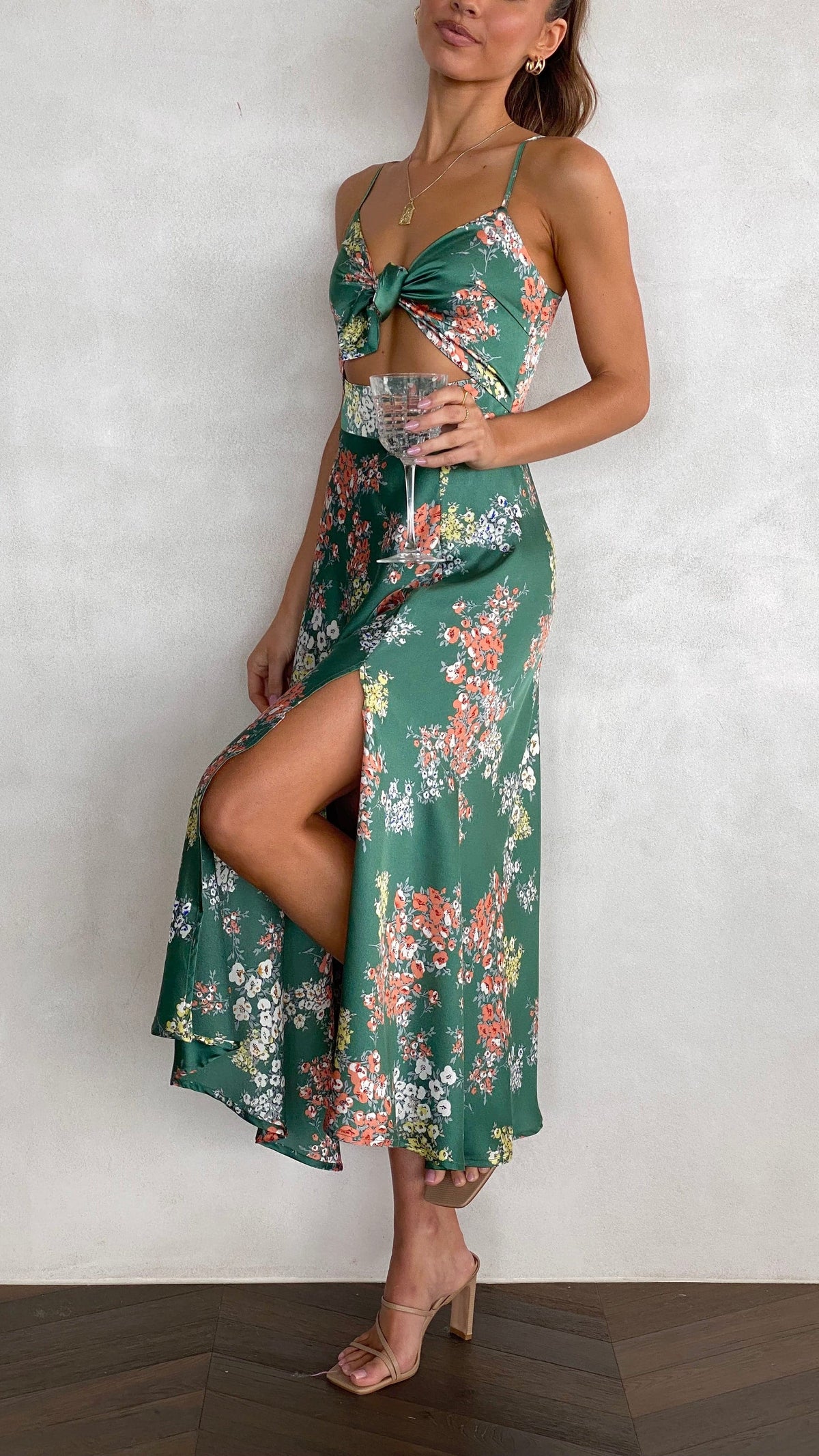 Women's Floral Midi Dress Spaghetti Strap Summer Vacation Slip Dress - Seldom Seen Styles